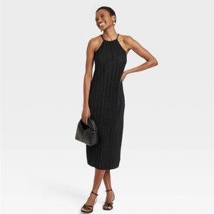 Midi knit plisse shift dress from Target